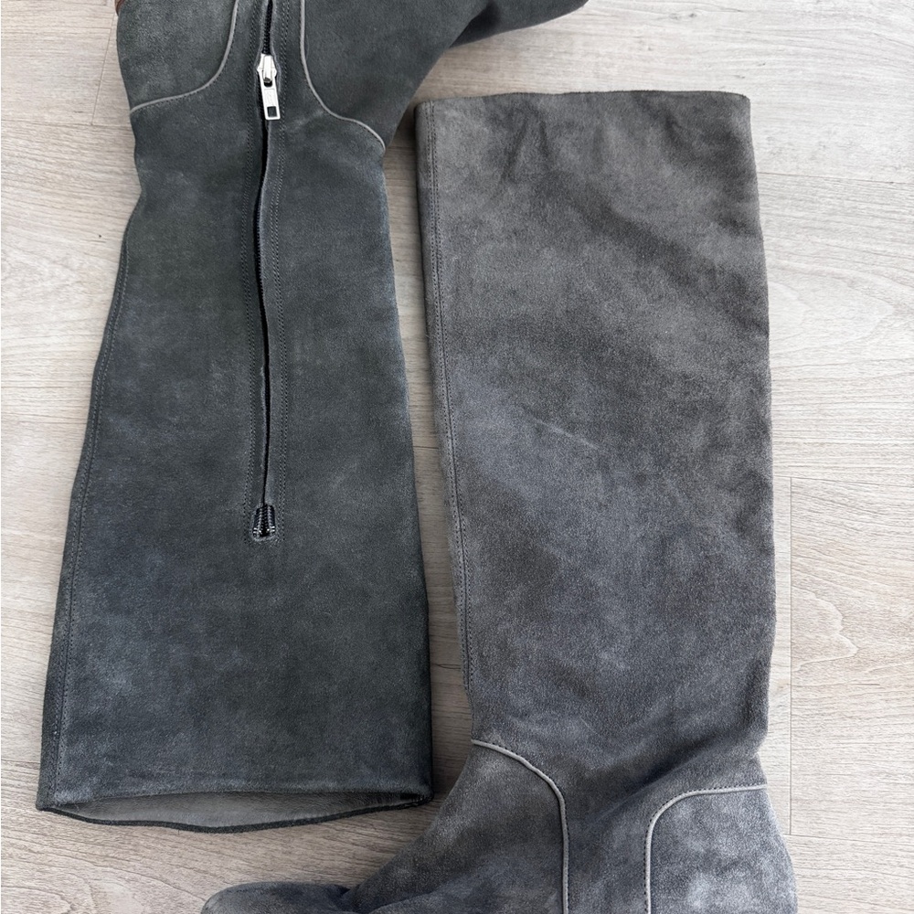 UGG Gray Suede Knee-High Boots